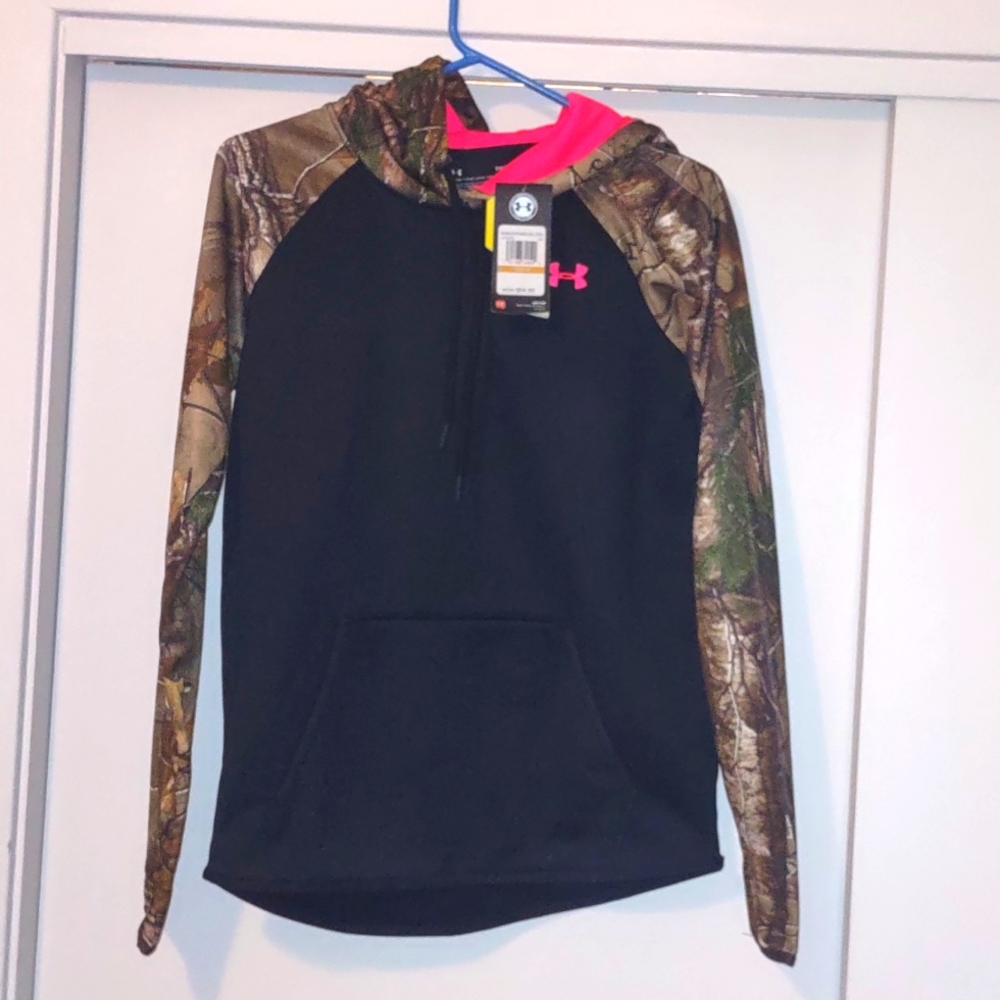 Under Armour Storm Coldgear Realtree Camo Black Women’s S Hoodie Pink NEW!